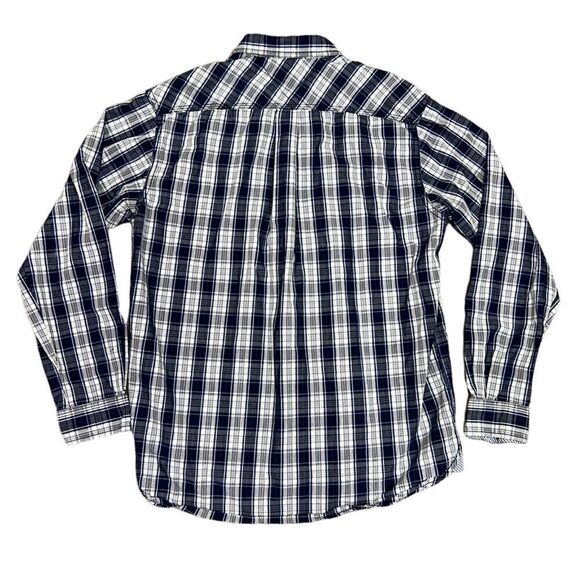 GORGEOUS Tommy Hilfiger Boys Large 14/16 Blue Grey White Plaid Button Down Shirt - Picture 4 of 12